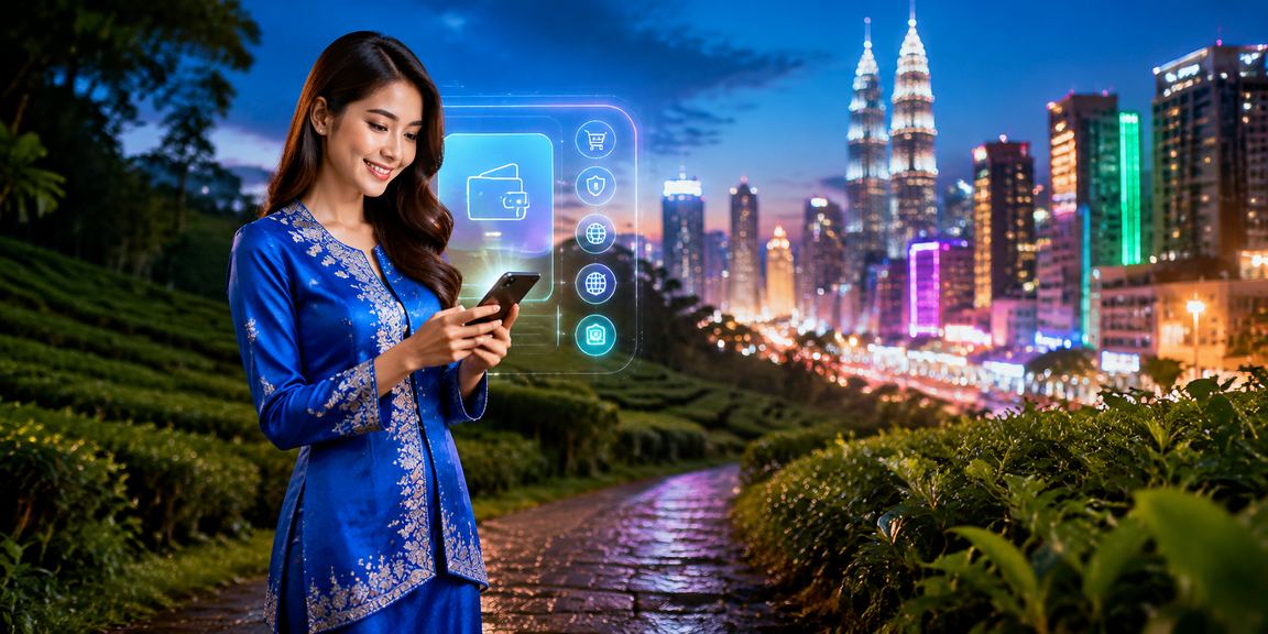 Pengguna mudah alih eb04 di Kuala Lumpur berpakaian baju kurung