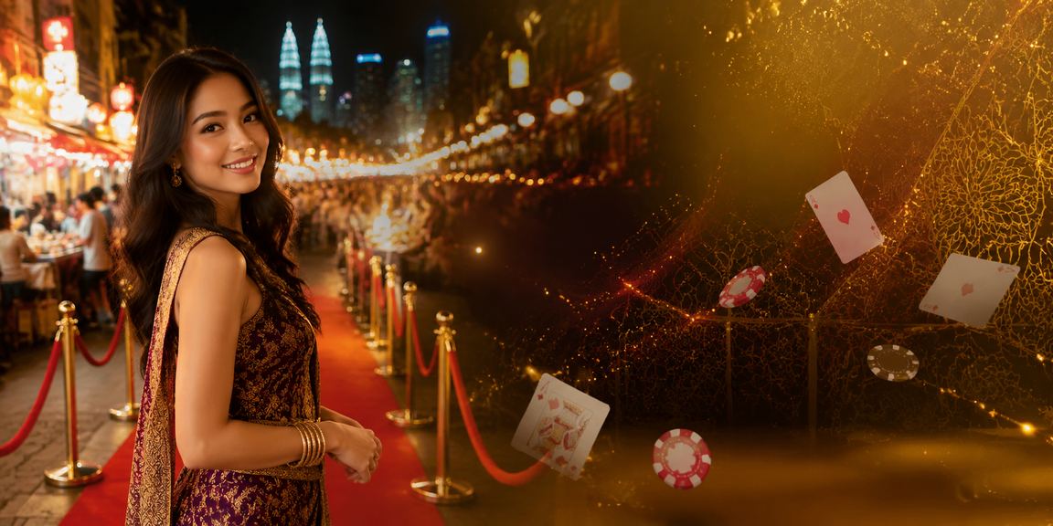Suasana permainan poker gaya Melayu di Kuala Lumpur dengan atmosfera kasino moden
