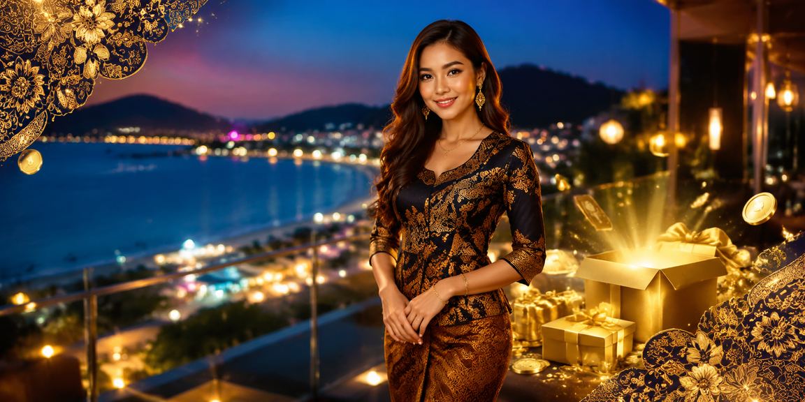 Pengguna eb04 di Langkawi dengan busana batik menyemak odds perlawanan