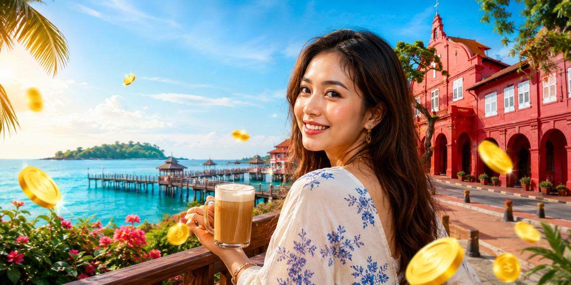 Suasana pertaruhan kasino gaya Melayu di Melaka dengan permainan jackpot dalam talian